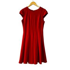 Julia Jordan Red Cap Sleeve Pleated Dress Size 4